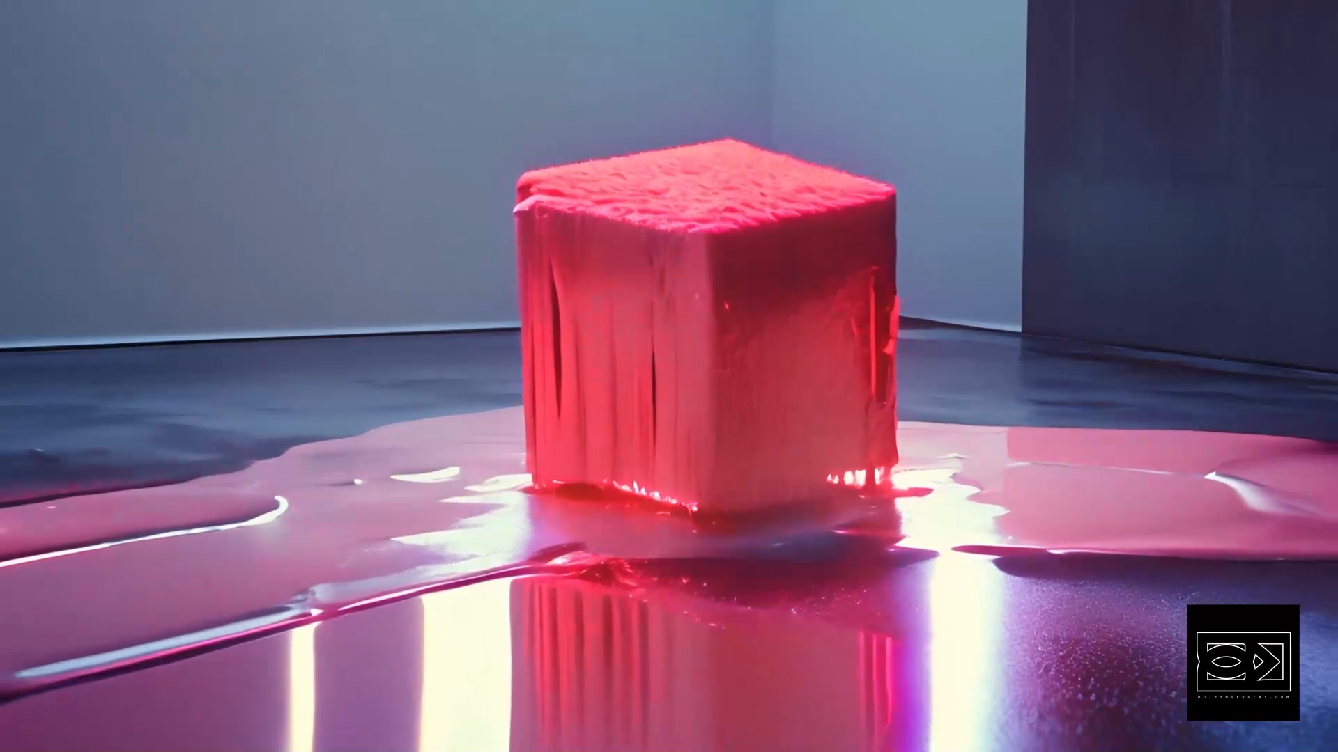 Painted cube in SOLEIDE experimental AI film by Dothy Moroders 01 Painted cube in SOLEIDE experimental AI film by Dothy Moroders 01