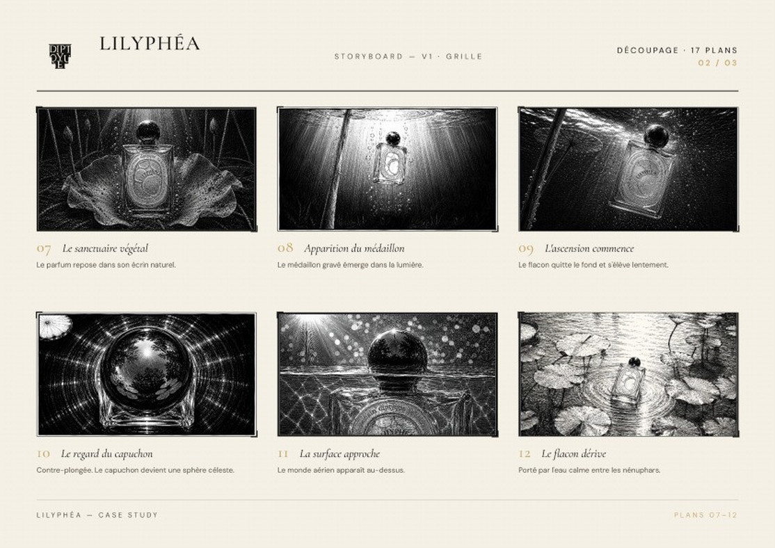 Visual development for the LILYPHÉA luxury fragrance spec film